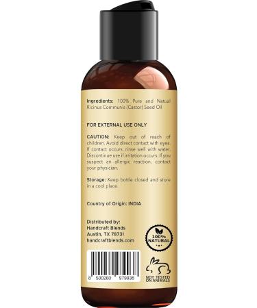 Handcraft Blends Jamaican Black Castor Oil - 4 Fl Oz | 100% Pure & Natural Hair Growth | Premium Carrier Oil for Hair Eyelashes & Eyebrows - Buy Online on GoSupps.com