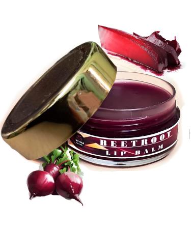 Extra large Beetroot Lip Balm by Tatvika Naturals Natural Ingredients with Beetroot and Honey Non-Comedogenic Formula for Dry Dark & pigmented Lips for Daily Use | 10g | handmade balm