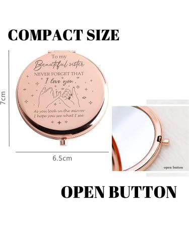 Sister Gifts Compact Mirror - Birthday/Mothers Day/Valentine Gift for Big/Little Sister - Rose Gold - Buy Online on GoSupps.com