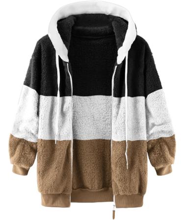 Hanxiulin Women's Oversized Winter Coat & Plush Hoodie Jacket - Breathable Warm & Elegant 5XL Khaki Hiking Jacket in Color Variants - Buy Online on GoSupps.com
