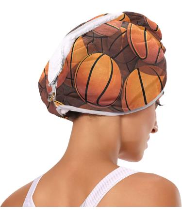 Super Absorbent Basketball Pattern Hair Towel 2 Pack | Quick Dry Hair Turbans for Women & Girls | Ideal Hair Drying Solution - Buy Online on GoSupps.com