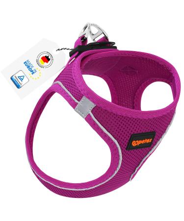 Petex dog harness for small & medium -sized dogs - TUV tested - Made in Europe - puppy dishes with Air Mesh technology - reflective and breathable - breast dishes for dog - Dog harness purple XS