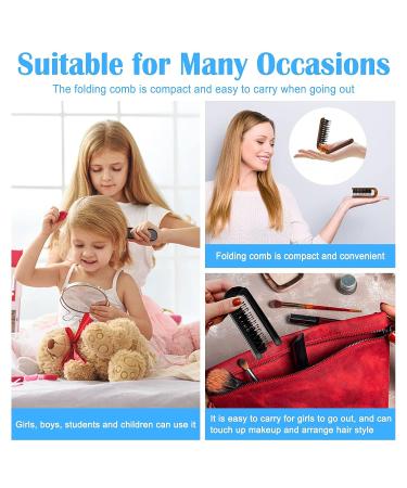 Travel Hair Brush - Mini Folding Pocket Brush for Women & Men - Ideal for Any Hairstyles and Beards - 1PCS-Black - Buy Online on GoSupps.com