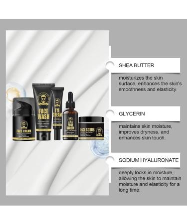 Mens Skin Care Kit Mens Facial Care Kit for Hydrating Misturizing Skincare Set with Face Wash Scrub Cream Serum Eye Cream Valentines Day Gifts for Him Dad Boyfriend Husband's Skincare Gift Set 5 Pcs Set - Buy Online on GoSupps.com