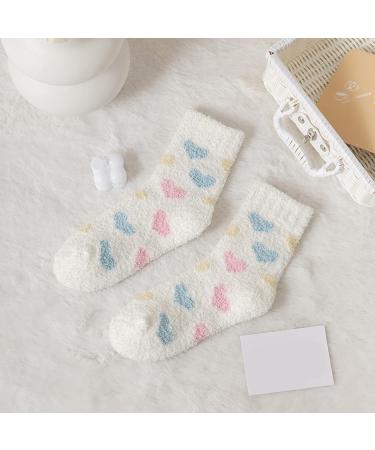 MianYaLi Thermal Socks for Women - Lightweight Coral Fleece Heart Shape Print - Colorful Sporty One Size H - Buy Online on GoSupps.com