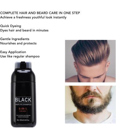  Yinhing Yinhing Coloring Shampoo for Black Hair Semi-Permanent Conditioner for Gray Hair Coverage with Fast Beard and Facial Hair Coloring 250 ml - Buy Online on GoSupps.com