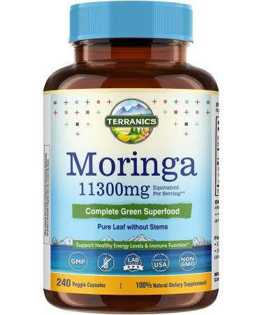 Terranics Magnesium Complex & Moringa Capsules Bundle - 500mg 5 Forms Magnesium Glycinate Citrate Malate Aspartate Gluconate + 11300mg Pure Moringa Leaf Powder 120 Caps + 240 Caps - Buy Online on GoSupps.com