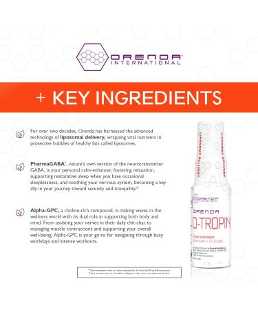 Orenda O-Tropin - Wellness Boost for 30+ with Amino Acids, Botanical Extracts, and Liposomal - Supports Vitality and Sleep with PharmaGABA - 1 fl oz - Buy Online on GoSupps.com