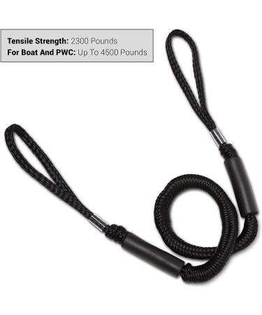 Bungee Dock Line 2-Pack - 4ft Premium Mooring Ropes for Boats & Kayaks | Adjustable Non-Jerk Ties | Great Docking Accessories | Boating Gifts for Men | Free E-Book by Domabri (Black) - Buy Online on GoSupps.com