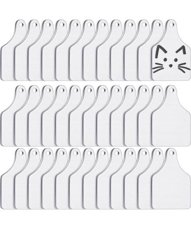 Metal Cow Tags Blank Metal Stamping Blanks Aluminum Tiny Cattle Tag Blank Cattle Ear Tags for Women Jewelry  0.06 Inch Thick(25 Pieces)