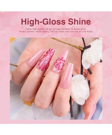Pink Gel Nail Polish Set - 6 Nude & Pastel Pink Colors | Glitter UV Gel Polish Kit for Women | Soak Off, LED-Curable | DIY Home Manicure Gift - Buy Online on GoSupps.com
