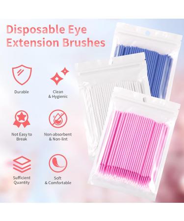 200PCS Micro Applicator Brushes - Disposable Brushes for Eyelash Extensions, Makeup, Dental Care & Cleaning - White - Buy Online on GoSupps.com