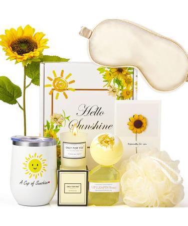 Gifts for Women Sunflower Birthday Gifts Basket for Women Mothers Day Gifts Christmas Gift Box for Women