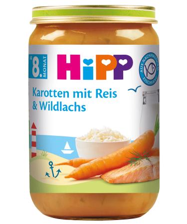 HiPP Carrots with Rice and Wild Salmon Pack of 6 (6 x 220 g) Carrots with Rice and Wild Salmon 220 g (Pack of 6)
