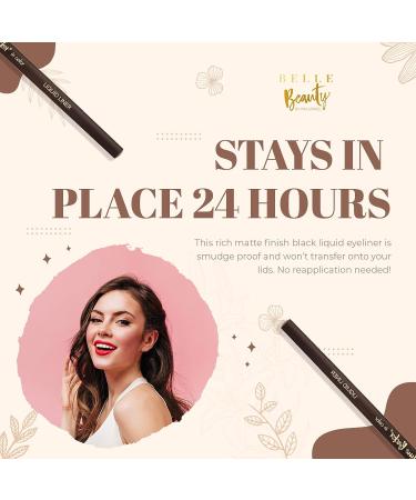Belle Beauty Deep Brown Liquid Eye-liner | Waterproof & Smudge-Proof Pen for 24-Hour Wear | Precise Tip for Easy Cat-Eye Makeup - Buy Online on GoSupps.com