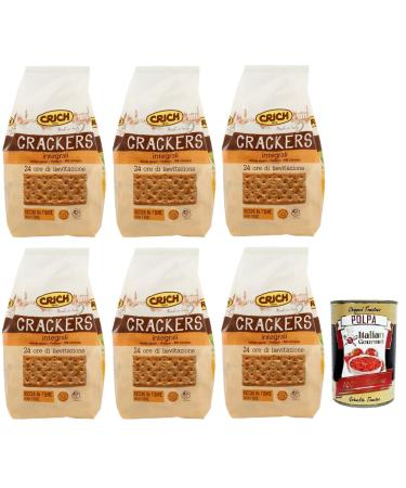 Italian Gourmet E.R. Integrali Whole Grain Crackers with Sourdough 750 g + Italian Gourmet Tomato Pulp 400 g Box of 6