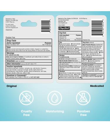 ChapStick Dry Lips & Cold Sore Pain Relief Bundle Classic Medicated ChapStick + Original Moisturizer Lip Balm with SPF 15 0.15 Oz Ea (2 Piece Set) - Buy Online on GoSupps.com