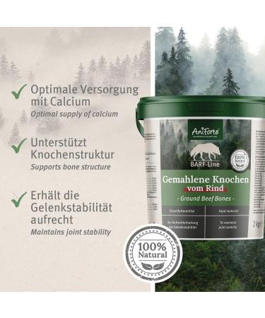 Aniforte Ground Bones for Dogs & Cats - 2 kg Meat Bone Flour Natural Calcium for Strong Bones & Joints - Buy Online on GoSupps.com
