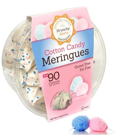 Krunchy Melts - Original Meringue Cookies - Cotton Candy Flavor - Meringues - Fat Free - Gluten Free - Nut Free - 90 Calories Per Serving - Low Calorie Snack - Sweet Treats