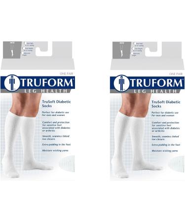 Truform Medical Compression Socks 8-15 mmHg Knee High - X-Large, 2 Pack White - Buy Online on GoSupps.com