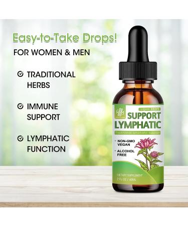 Lymphatic Drainage Support Drops - Natural Herbal Blend for Immune Health - Vegan & Non-GMO - 2 Fl.Oz - Buy Online on GoSupps.com