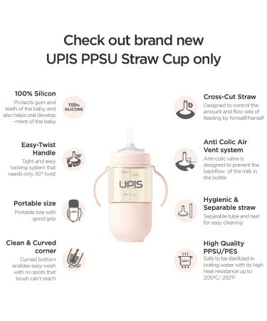 Medience UPIS Silicone PPSU Sippy Cup with Straw 8.8 oz. Navy - BPA-Free Spill-Proof Drinking Bottle for Kids and Toddlers - Buy Online on GoSupps.com