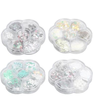 Clay Nail Glitter 4 Boxes Cute Christmas Nail Art Slices 3D Decoration Snowflake for Party for Women - Buy Online on GoSupps.com