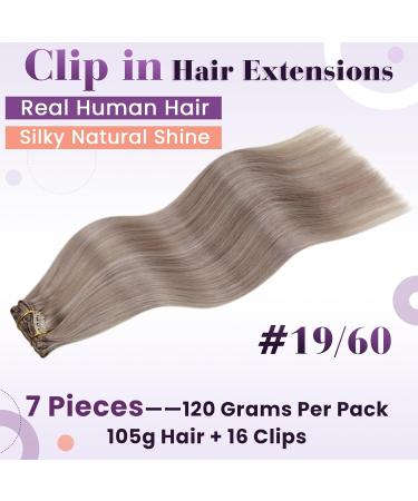 Shop Laavoo Real Hair Clip-In Extensions - Blonde & Ash Blonde Highlights | Remy Hair 105g - 7 Piece 35cm - Buy Online on GoSupps.com
