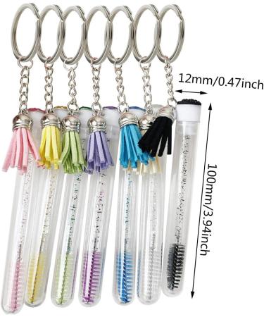 Eyelash Brush Tube with Keychain - Diamond Crystal Empty Eyelash Tubes Spoolies Makeup Brush | Lash Extension Brushes Mascara Brushes for Women Girls - Buy Online on GoSupps.com