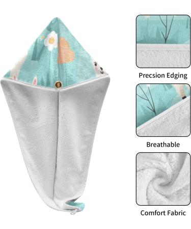 Llama Alpaca Hair Towel 2 Pack - Super Absorbent Quick Dry Hair Turbans for Women & Girls - Buy Online on GoSupps.com