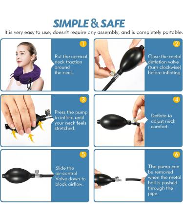Jaximy Purple Neck Stretcher & Cervical Traction Device for Neck Pain Relief - Adjustable Inflatable Neck Brace & Cervical Pillow for Home Use - Buy Online on GoSupps.com