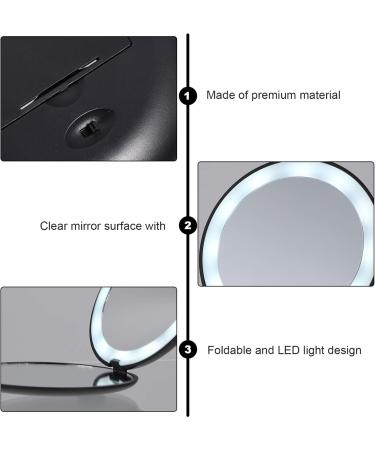 Led Portable Mirror Small Compact Mirror Travel Mirror Folding Vanity Magnifying Pocket Mirror Small Womens Wallet Woman Wallet Ladies Wallets Girl Mirror Mini Miss Magnifier Abs - Buy Online on GoSupps.com