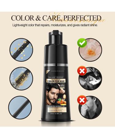 HOUSN Black Hair Dye Shampoo 3in1 hair color shampoo against gray hair simple gray coverage and hair care easy to use semipermanent black hair color shampoo for men and women - Buy Online on GoSupps.com
