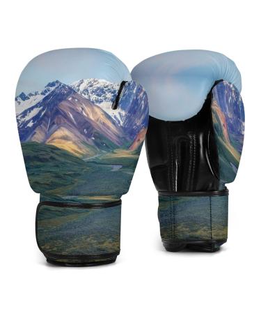 Alaska Denali National Park PU Leather Boxing Kickboxing Punching Bag Gloves, for Men and Women Alaska Denali National Park One Size