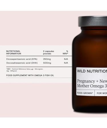 Wild Nutrition Pregnancy + New Mother Omega 3 | Prenatal Supplement | 60 Capsules - Buy Online on GoSupps.com