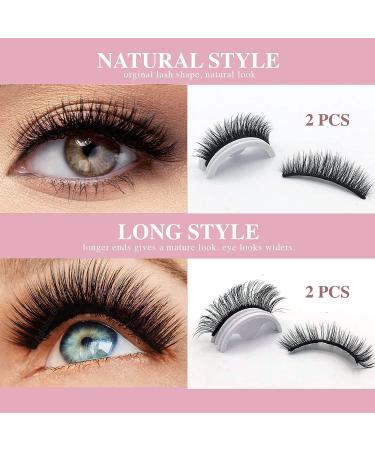 Reusable Self-Adhesive Eyelashes - Natural Look, No Glue (2 Styles) Pink - Buy Online on GoSupps.com