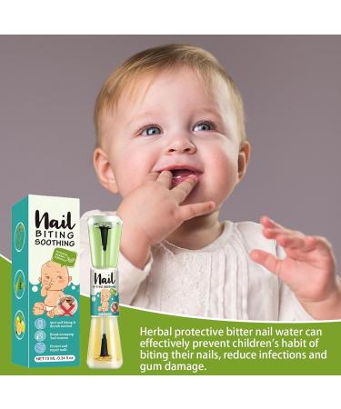 Buerfu Stop Nail Biting Polish | 10ml Anti-Biting Nail Polish Liquid Mild and Safe Nail Care Tool for Kids Adults Newborns and Teens - Buy Online on GoSupps.com
