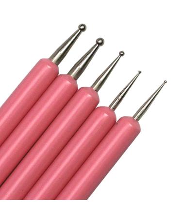 5pcs Nail Art Drill Pen Set | Double-Ended Dotting Tools for Fashionable Nail Designs - International Shipping Available - Buy Online on GoSupps.com