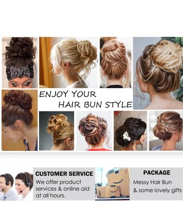 Qunlinta Messy Bun Hair Piece | Updo Scrunchies Hair Extensions | Light Brown Mix Ash Blonde | for Women & Girls - 1 Piece - Buy Online on GoSupps.com