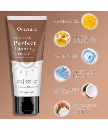 Luyuttn Selftanner selftanning cream with brush selftanning face natural tanning cream with immediate effect for every skin 100 g - Buy Online on GoSupps.com