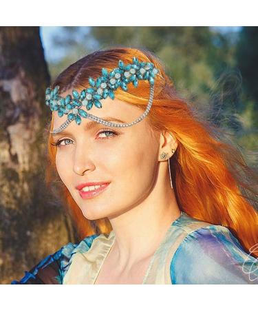 IYOU Snowflakes Fairy Headband Blue Rhinestone Princess Crown Headpiece Crystal Cosplay Christmas Hair Accessories for Women - Buy Online on GoSupps.com