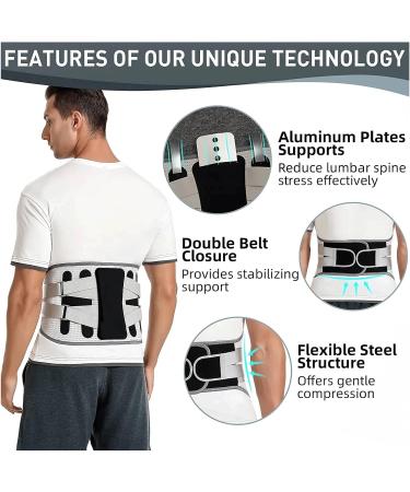 DFHBFG Lumbar Support Belt Disc Herniation Orthopedic Strain for Back Posture Spine Decompression Brace Dropshipping(Size:X-Large) X-Large Grey - Buy Online on GoSupps.com