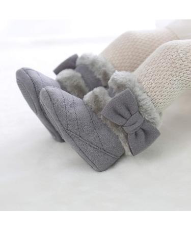 Yinuoday Winter Baby Girls Snow Boots - Warm Prewalker Newborn Shoes, Anti-Slip Infant Gray (6-12 Months) - Buy Online on GoSupps.com
