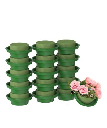 16 Pieces Floral Foam with Bowl, DIY Flower Arrangement Kit for Crafts, Floral Arrangement, Wedding Decorations (4.7 x 3.1 x 1.6 in) 16pcs Round with Bowl