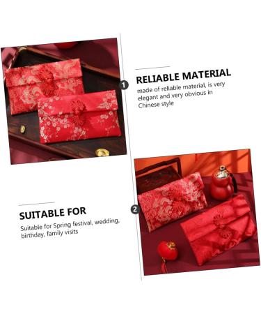 DIKACA 2pcs Fabric Red Envelope Bag Chinese Jewelry Pouch Festive Red Envelopes Zodiac Hong Bao Zodiac Red Chinese Red Pocket Money Chinese Money Envelope Red Gifts China New Year Brocade - Buy Online on GoSupps.com