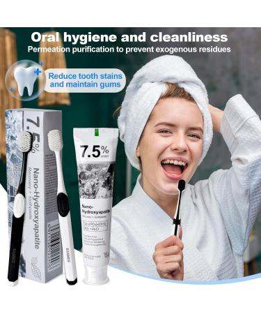 Naapesi Hydroxyapatite Toothpaste with 2 toothbrushes for sensitivity mint without fluoride white toothpaste fresh breath promotes oral health 120 g 1 piece - Buy Online on GoSupps.com