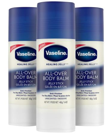 Vaseline Body Balm Stick Anti-Friction For Dry Skin Unscented Targeted Healing for Hard-to-Reach Spots, 1.4 Ounce (Pack of 3) duftfrei 1.4 Ounce (Pack of 3)