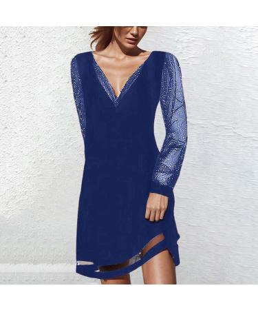 HANXIULIN Winter Dress for Women | Glitter Evening Dresses | Sweetheart Neckline Sexy Party Dress in Blue | International Shipping Available - Buy Online on GoSupps.com