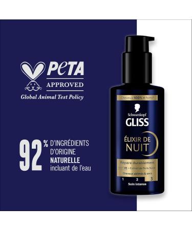 Schwarzkopf - GLISS - Night Elixir - Long-Lasting Repair - Haptiq System - Black Pearl Extract - Damaged & Dry Hair - 100% Stronger Hair - Intense Care - No Rinse - 100ml - Buy Online on GoSupps.com