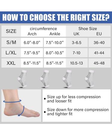 ZFSOCK Plantar Fasciitis Support Socks - Ankle Brace Compression Foot Sleeve for Pain Relief - 4 Pairs White XXL - Buy Online on GoSupps.com